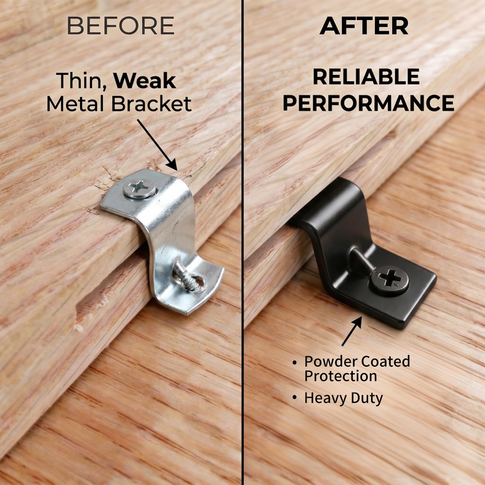 Table top fasteners, Z-clips for table tops 20 pieces (black
